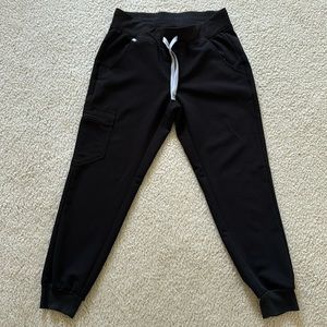 FIGS Small Petite Black Zamora Jogger Scrub Pants